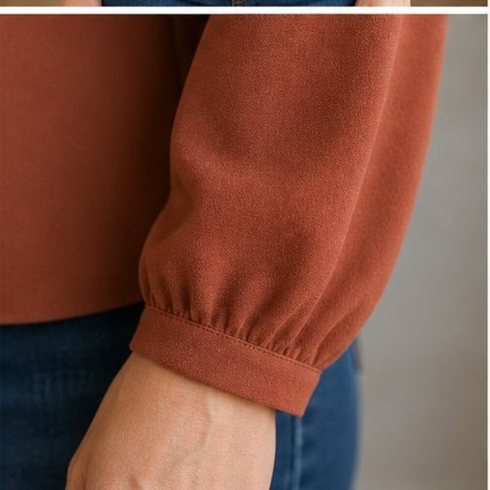 Rust V Neck Top - Picture 5 of 6